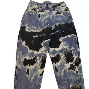 Joy Lab Purple & Black Marbled Sandblast Terry Joggers
